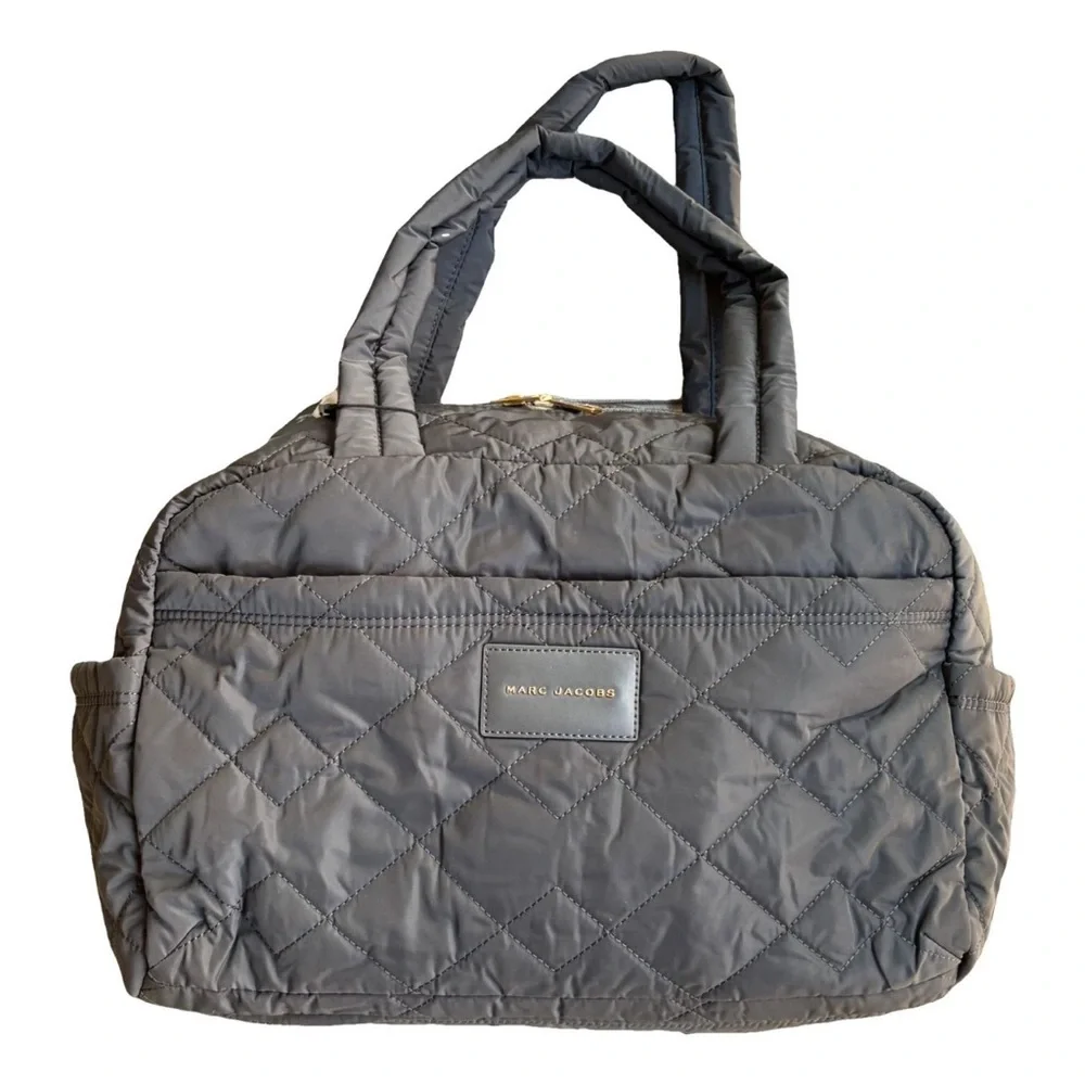 Marc Jacobs Unisex Medium Grey Quilted Weekender Tote Bag